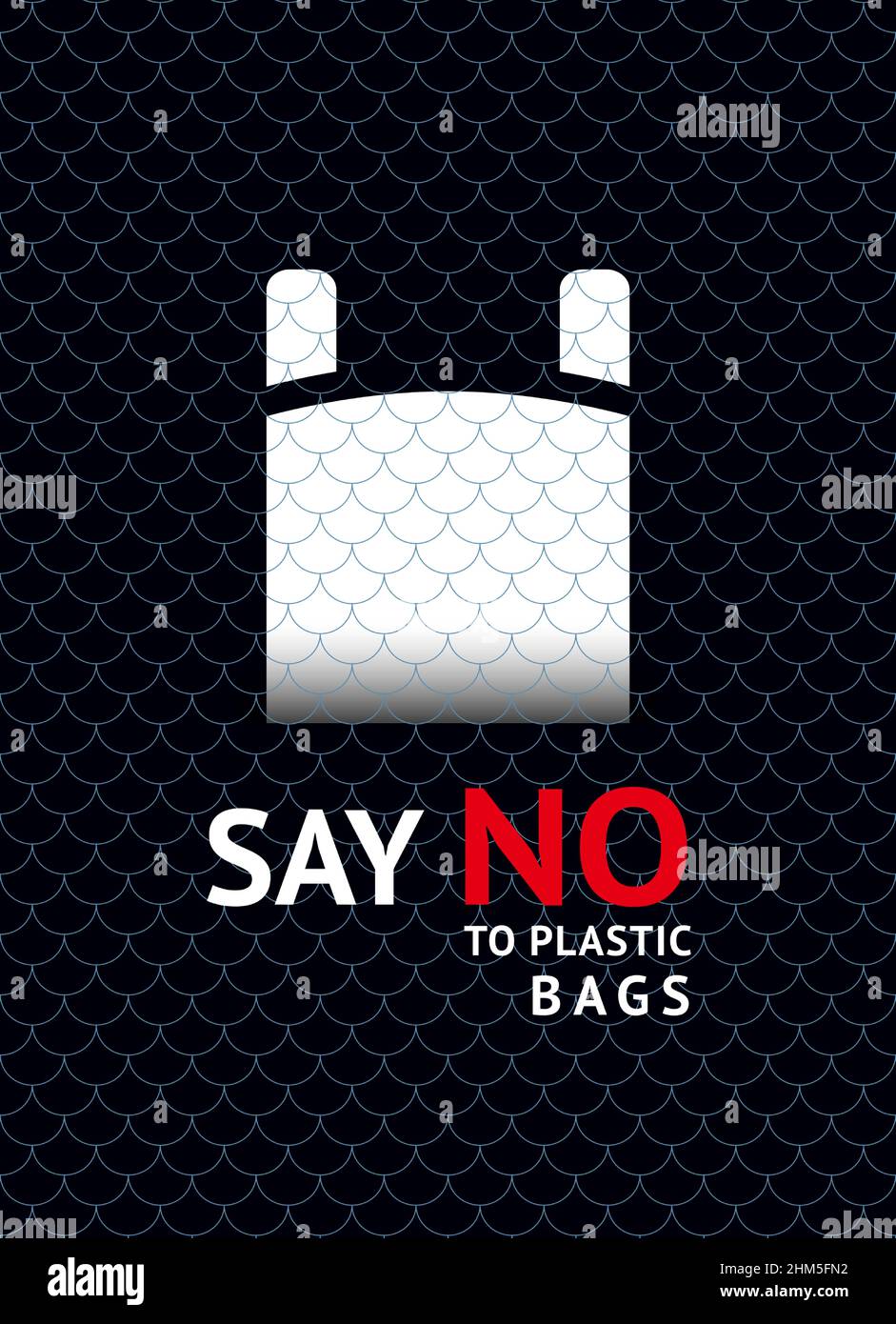 Say no to plastic bag, trendy ecological posters set for print Stock