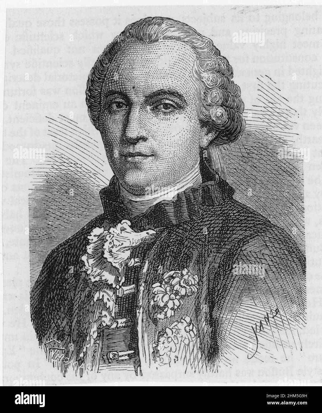 Portrait of George-Louis Leclerc Buffon (1707-1778) - Engraving, 19th century Stock Photo