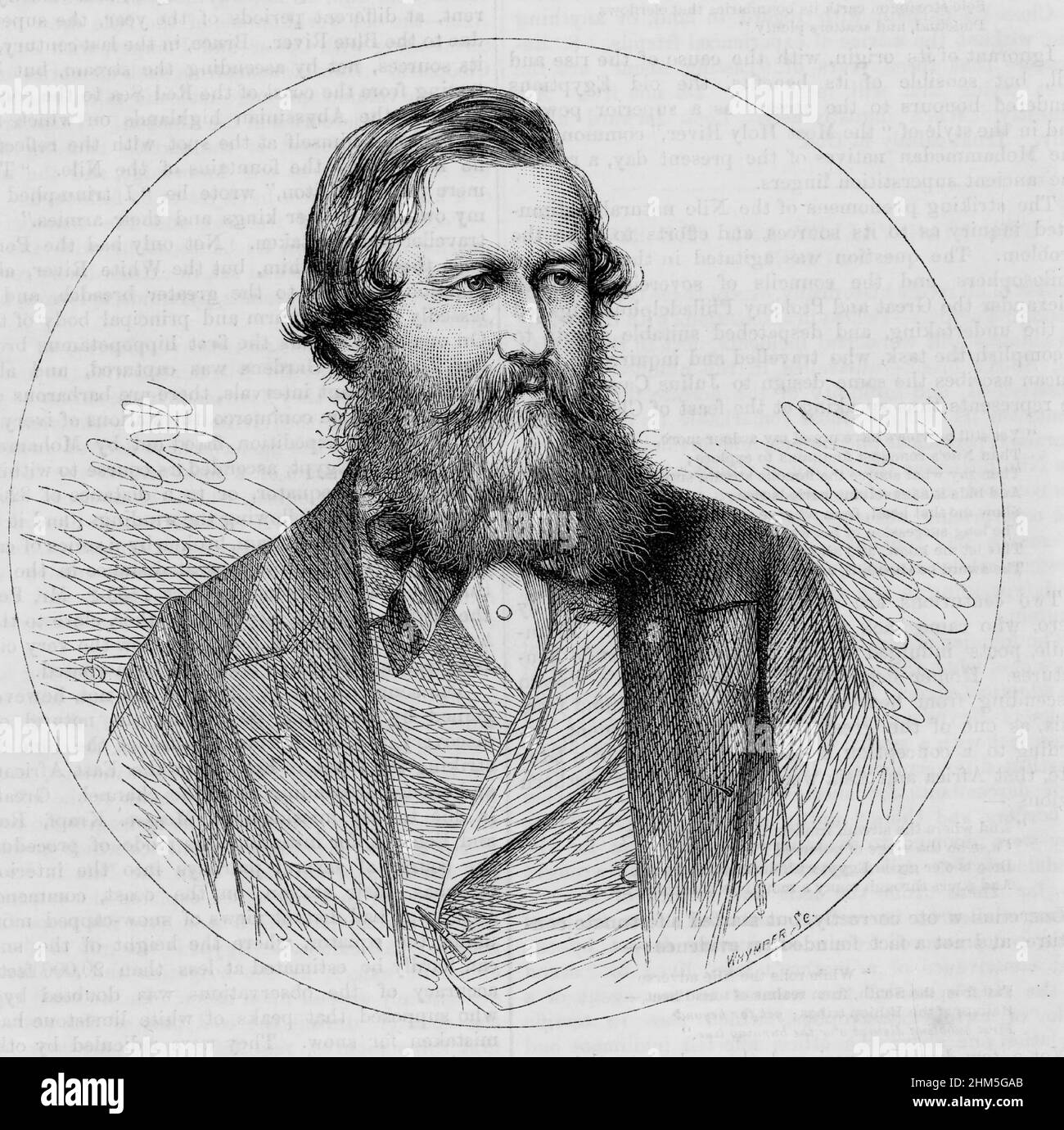 Portrait of John Hanning Speke (1827-1864) - Engraving, 19th century Stock Photo