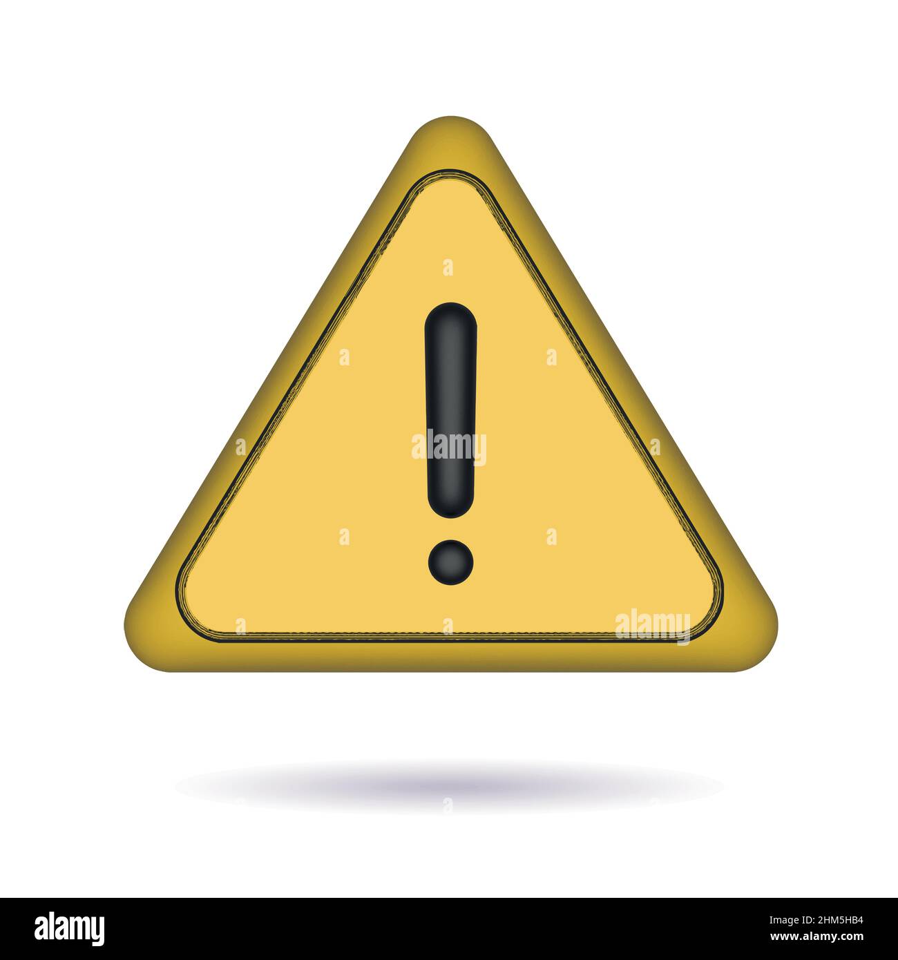 Realistic 3d Vector yellow triangle warning sign, illustration Stock