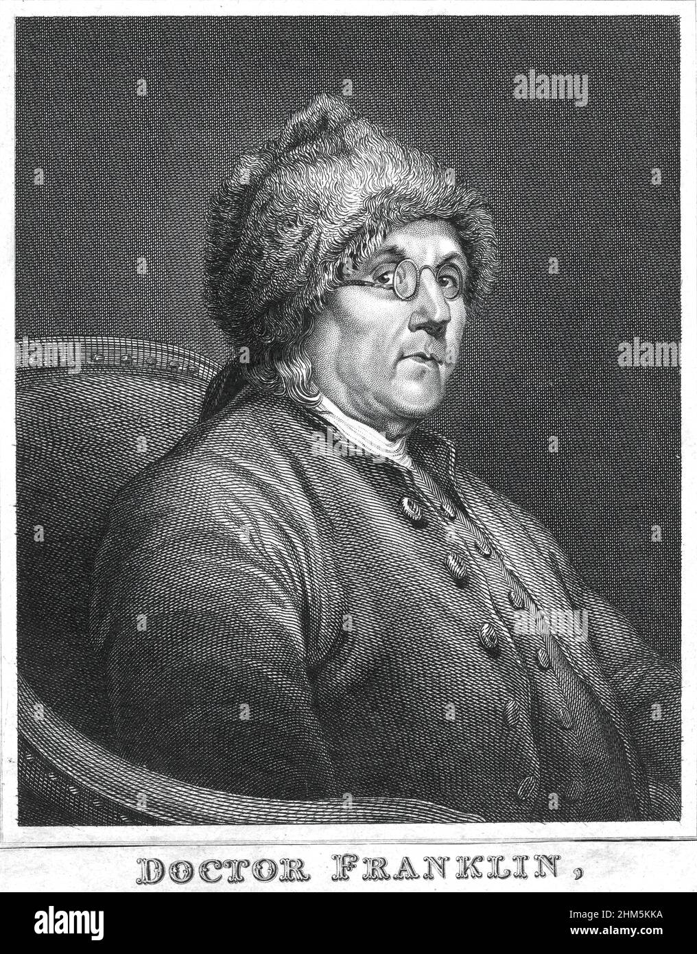 Portrait of Benjamin Franklin (1706-1790) - Historical engraving Stock ...