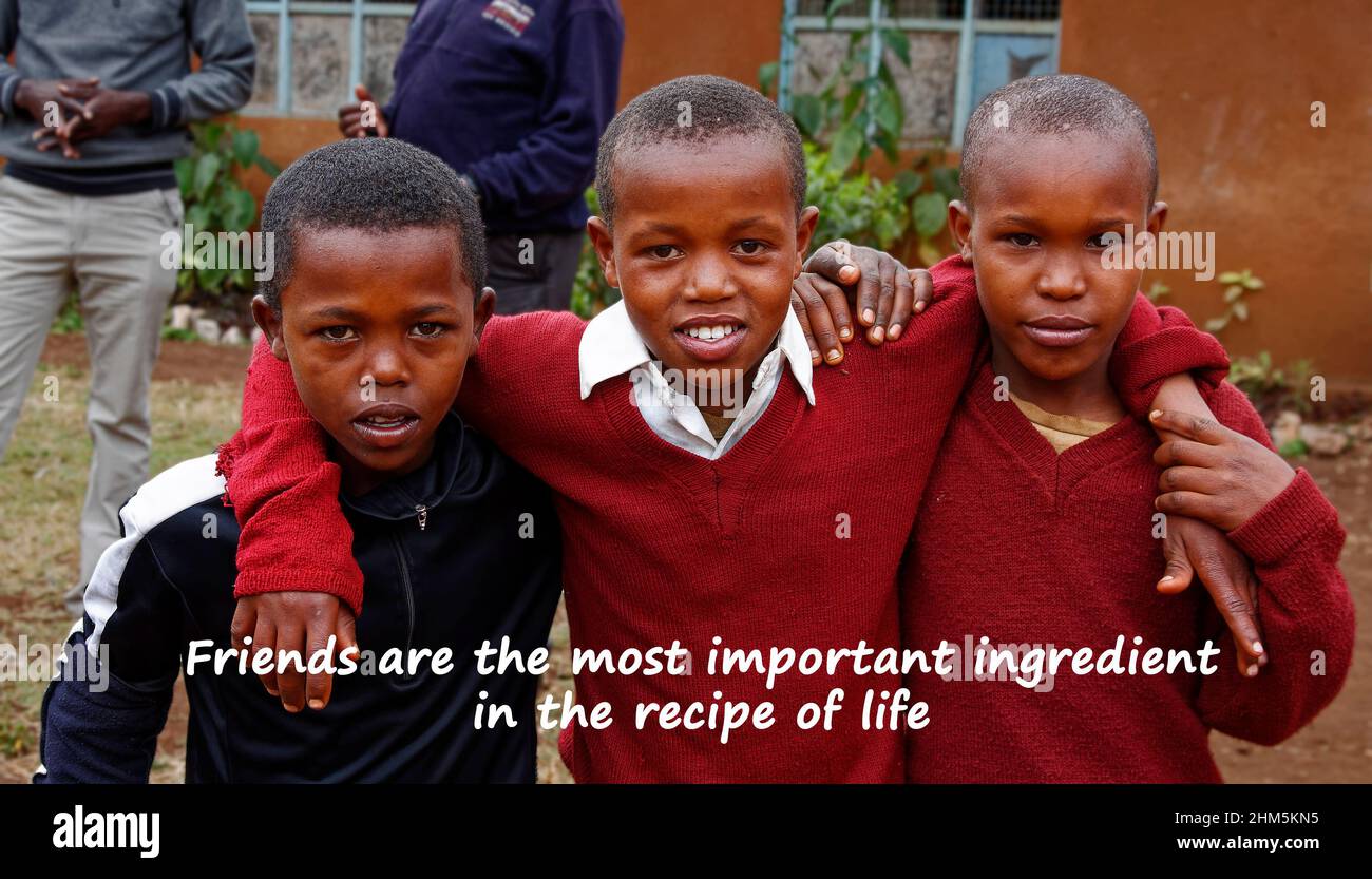 three boys, words, text, arms around shoulders, buddies, friends, happy