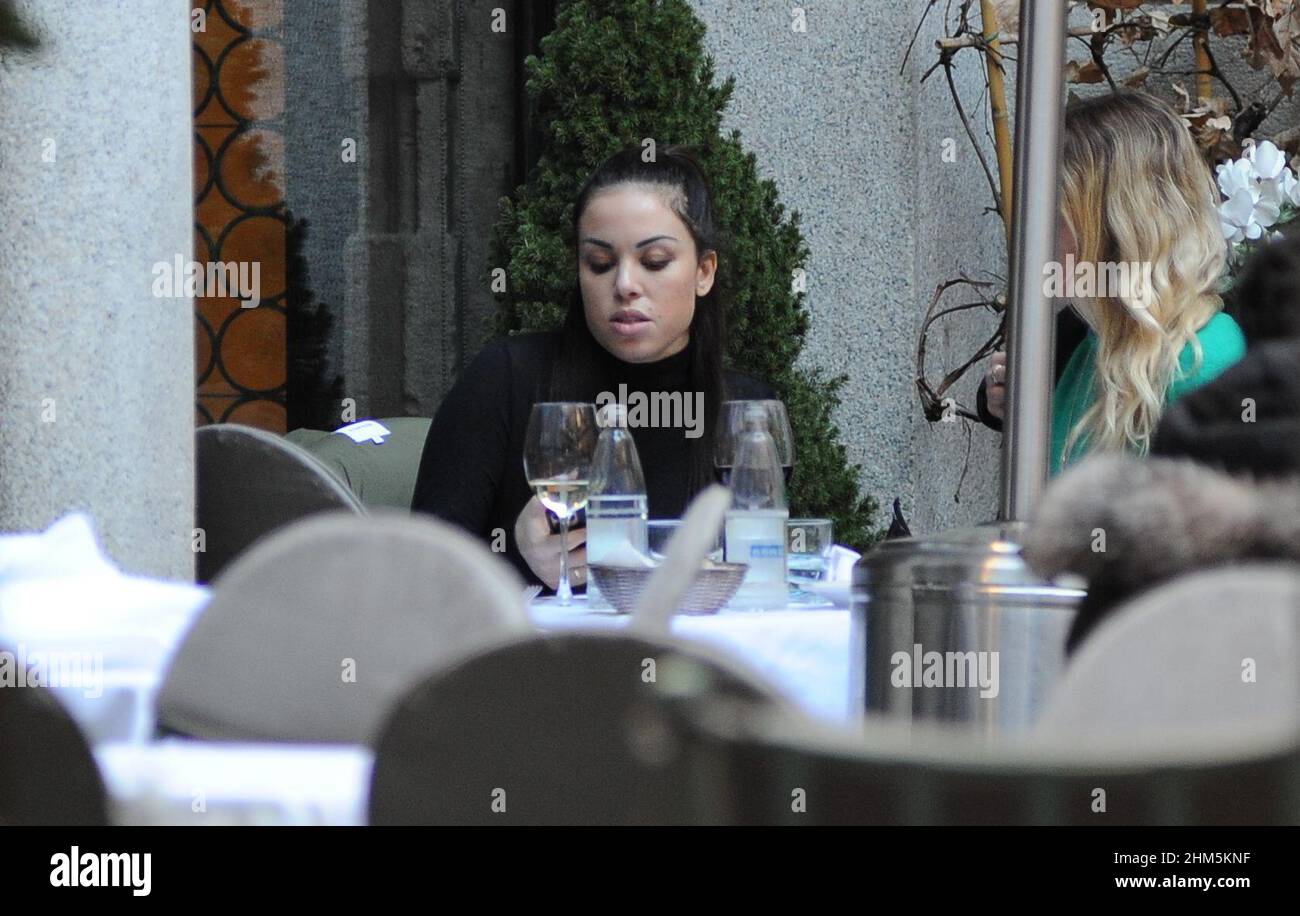 Milan, . 07th Feb, 2022. Milan, 07-02-2022 Karima El Mahroug, better known as RUBY RUBACUORI main protagonist of the 'BUNGA BUNGA' trial against SILVIO BERLUSCONI, after being surprised at lunch with a friend in a famous restaurant in the center, enters a clothing boutiques to buy some shirts, including one with a red heart to celebrate 'Valentine's Day'. At the end of the shopping, she lets her friend take her home by car. EXCLUSIVE SERVICE Credit: Independent Photo Agency/Alamy Live News Stock Photo