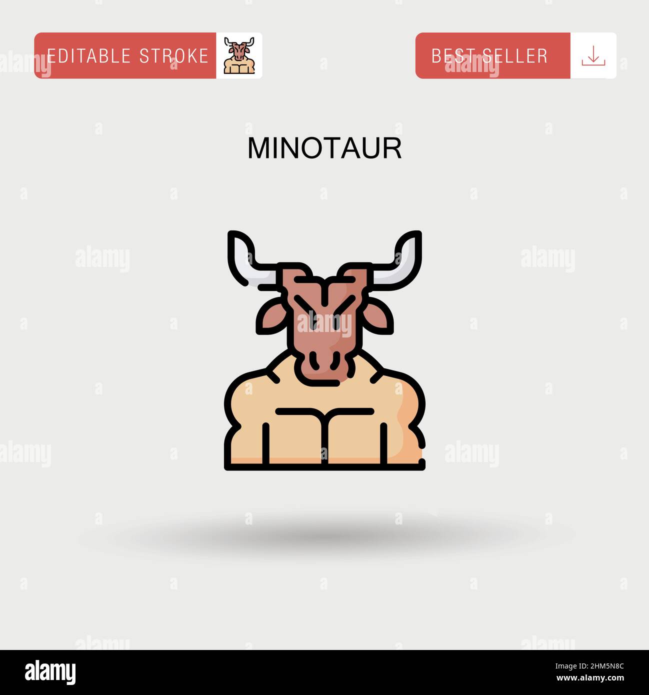 Minotaur Simple vector icon. Stock Vector