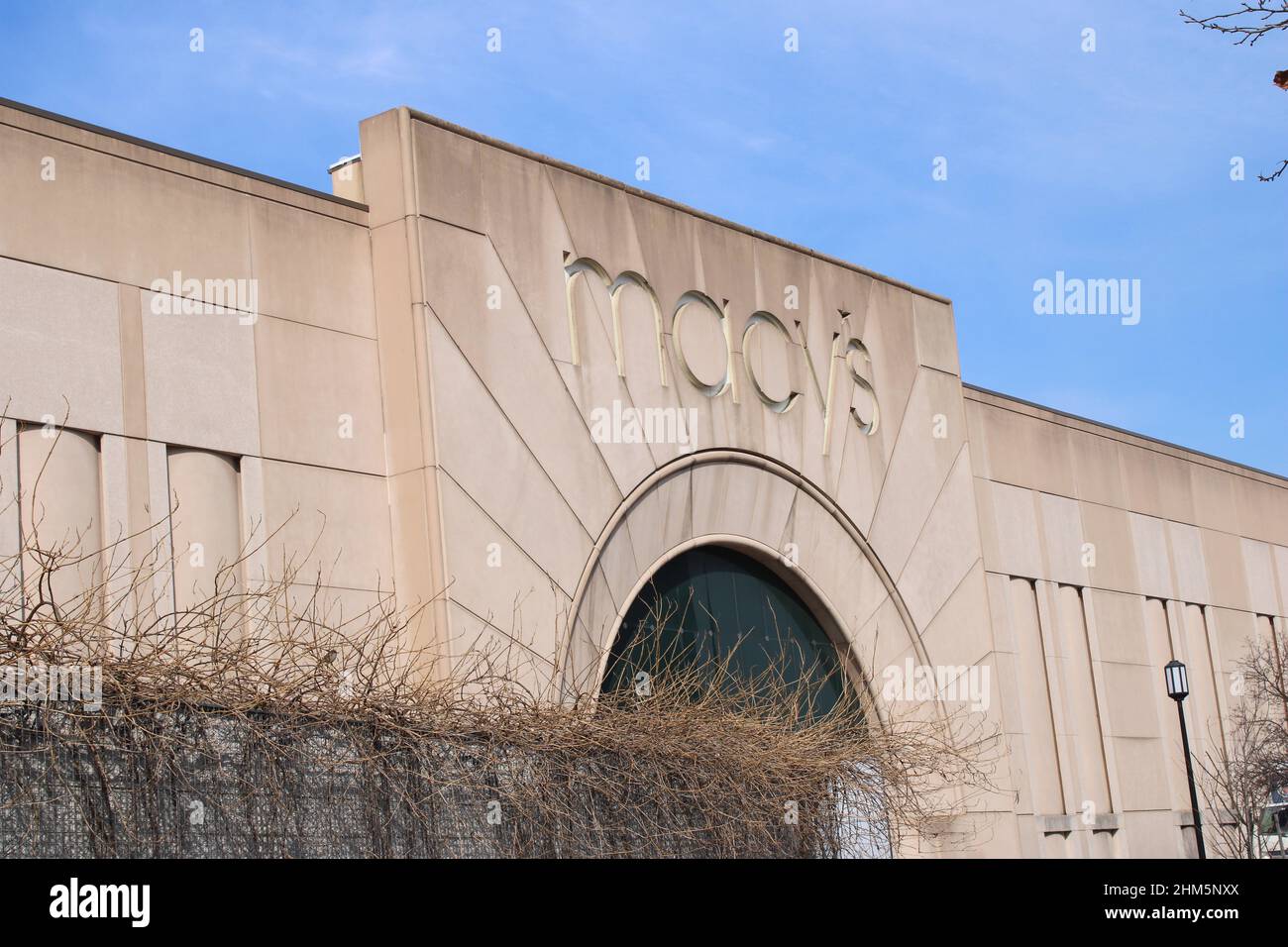 Old Macy's department store entrance at Pentagon City Fashion Center, in Arlington, VA, USA Stock Photo