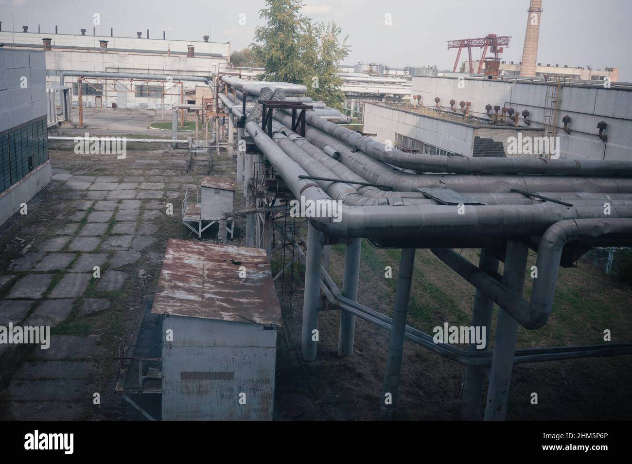 Infrastructure at the Chernobyl Nuclear Power Plant. Stock Photo