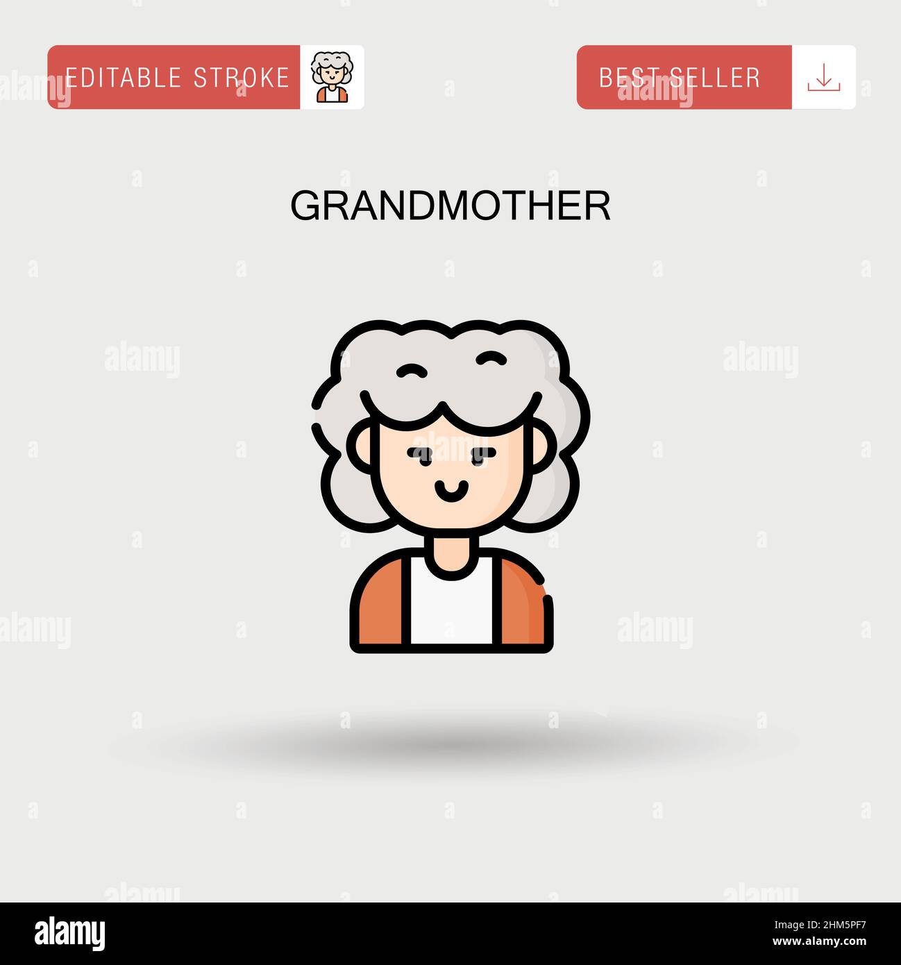 Grandmother Simple vector icon. Stock Vector