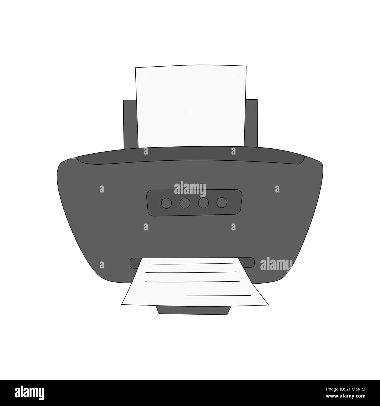 Cartoon vector illustration of printer isolated on a white background