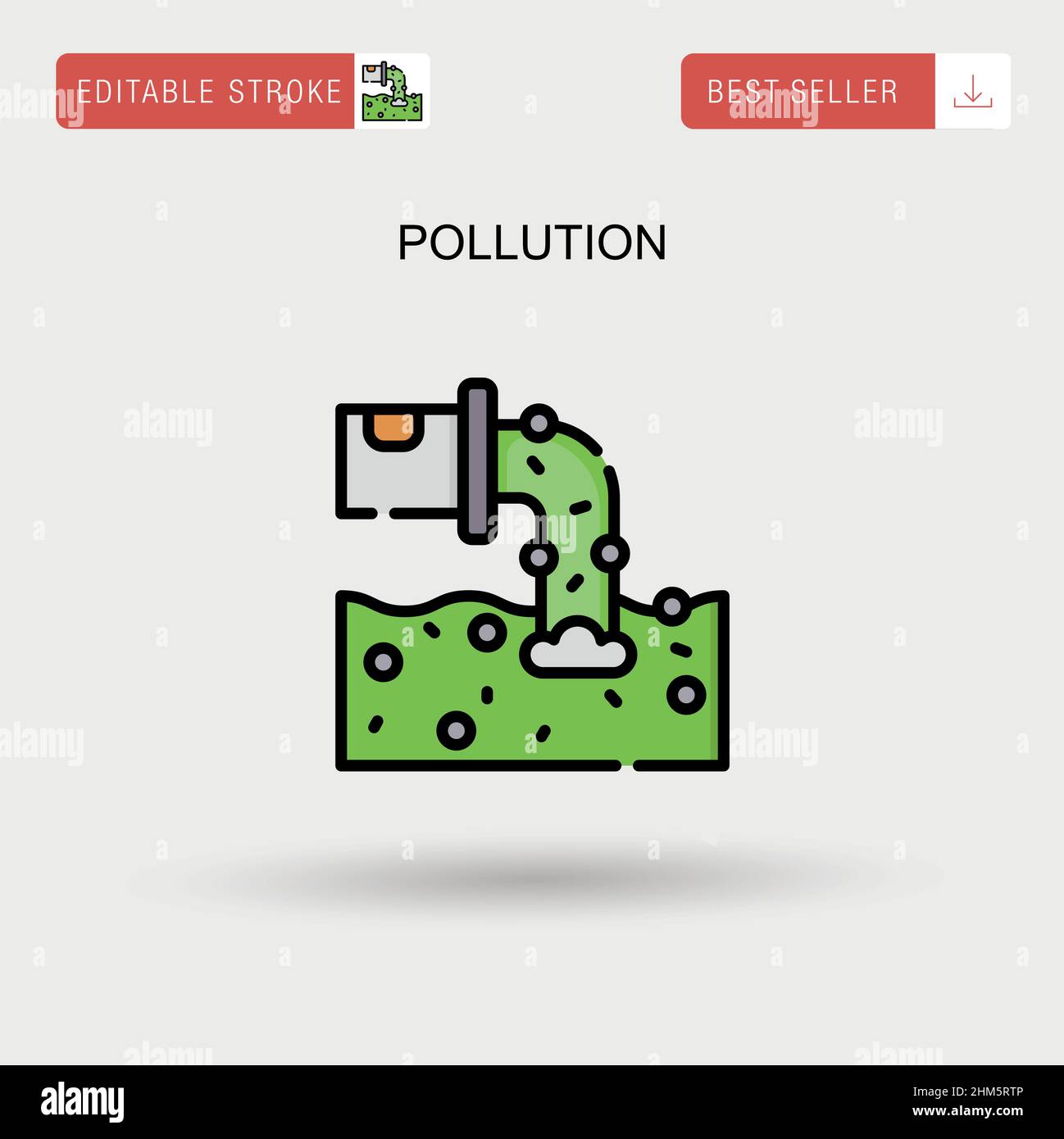 Pollution Simple vector icon. Stock Vector