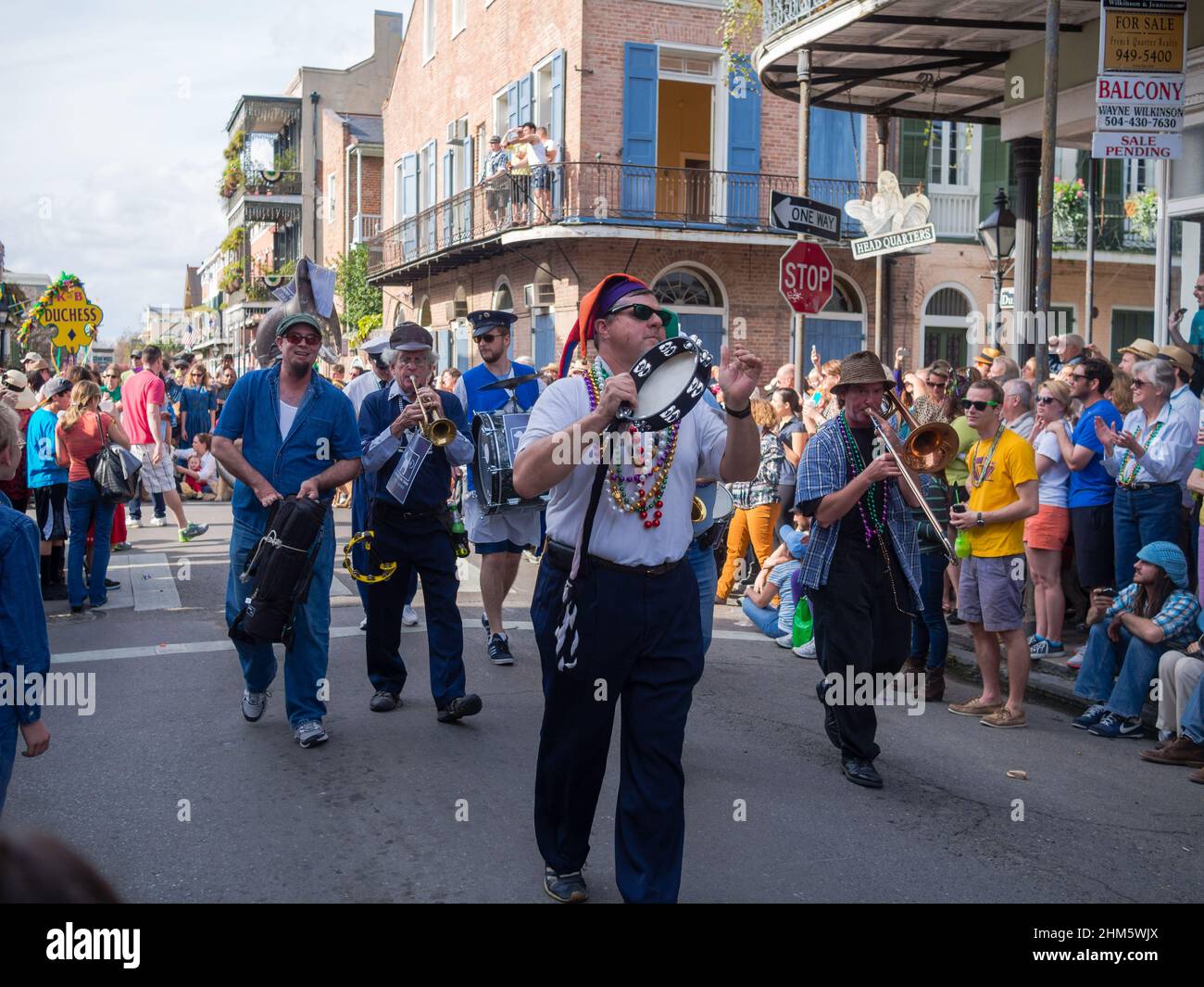 NEW ORLEANS, LA JANUARY 27, 2013 Small marching band in Barkus