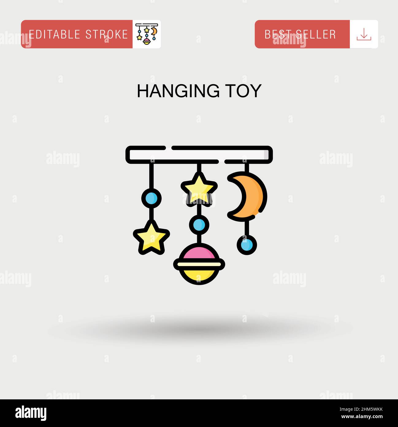 Hanging toy Simple vector icon. Stock Vector