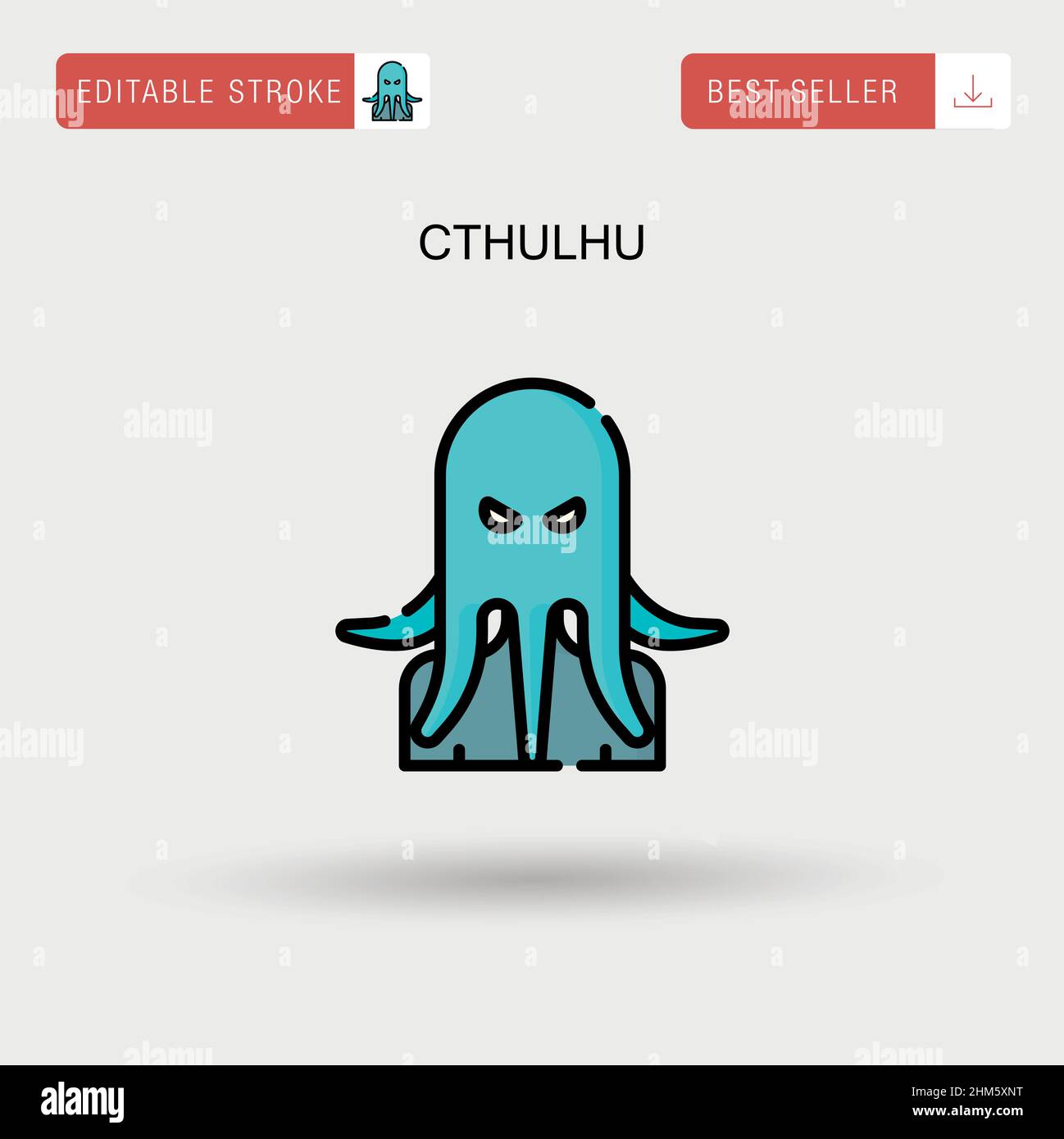 Cthulhu Simple vector icon. Stock Vector