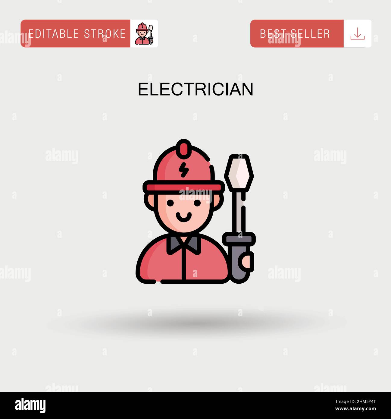 Electrician Simple vector icon. Stock Vector