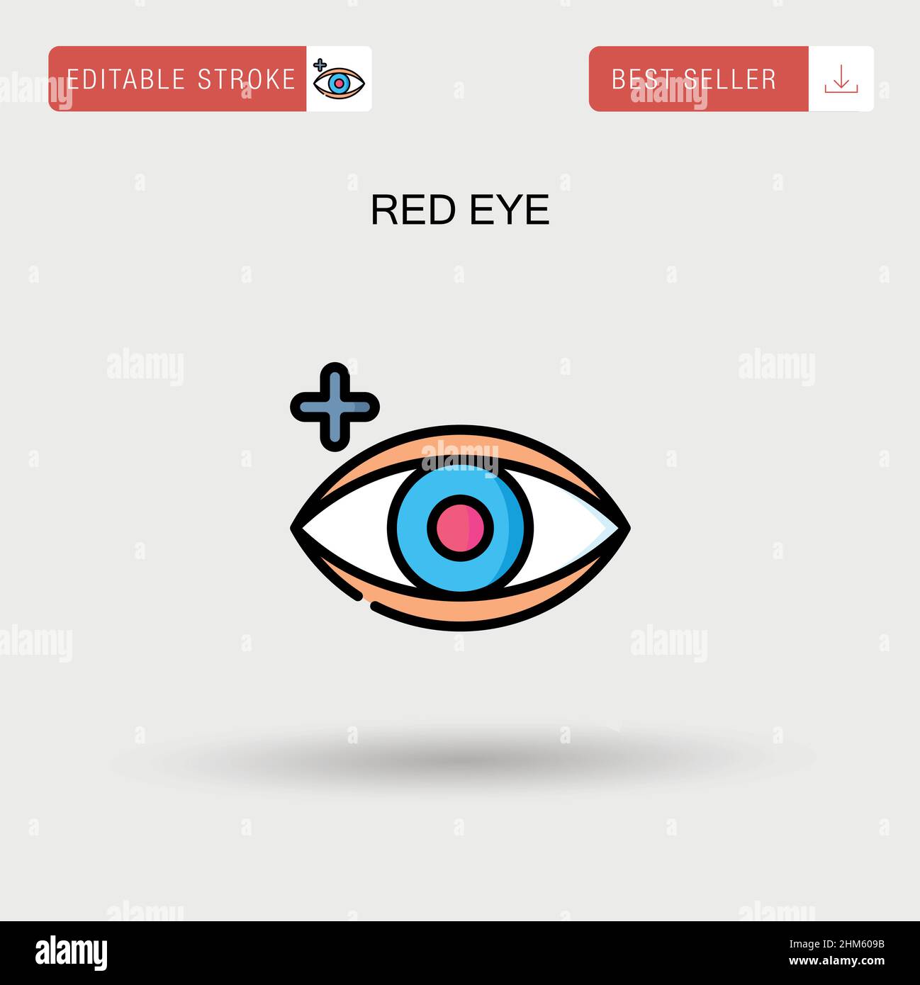 Red eye Simple vector icon. Stock Vector