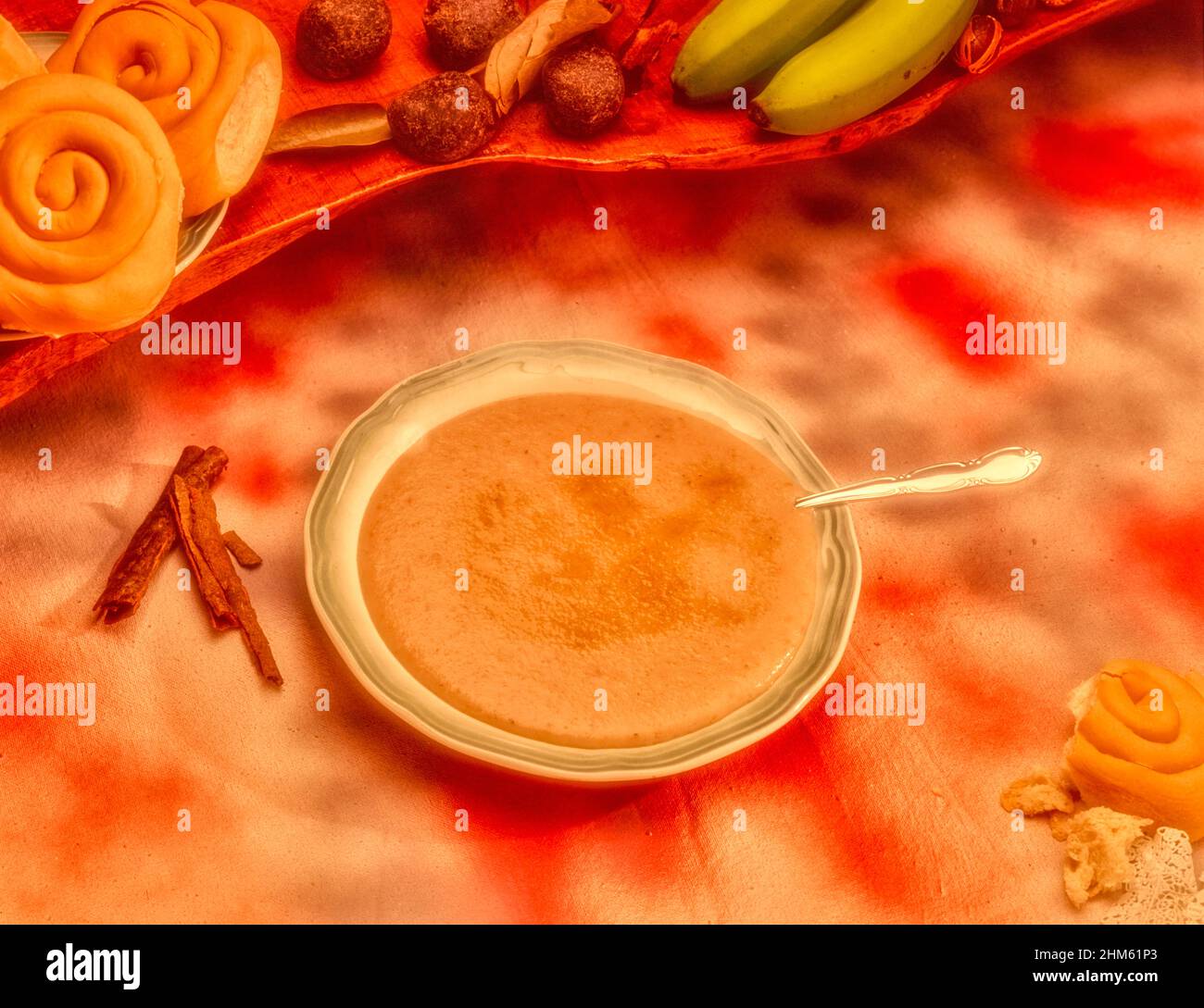 Healthy and traditional Jamaican healthy breakfast of Banana porridge