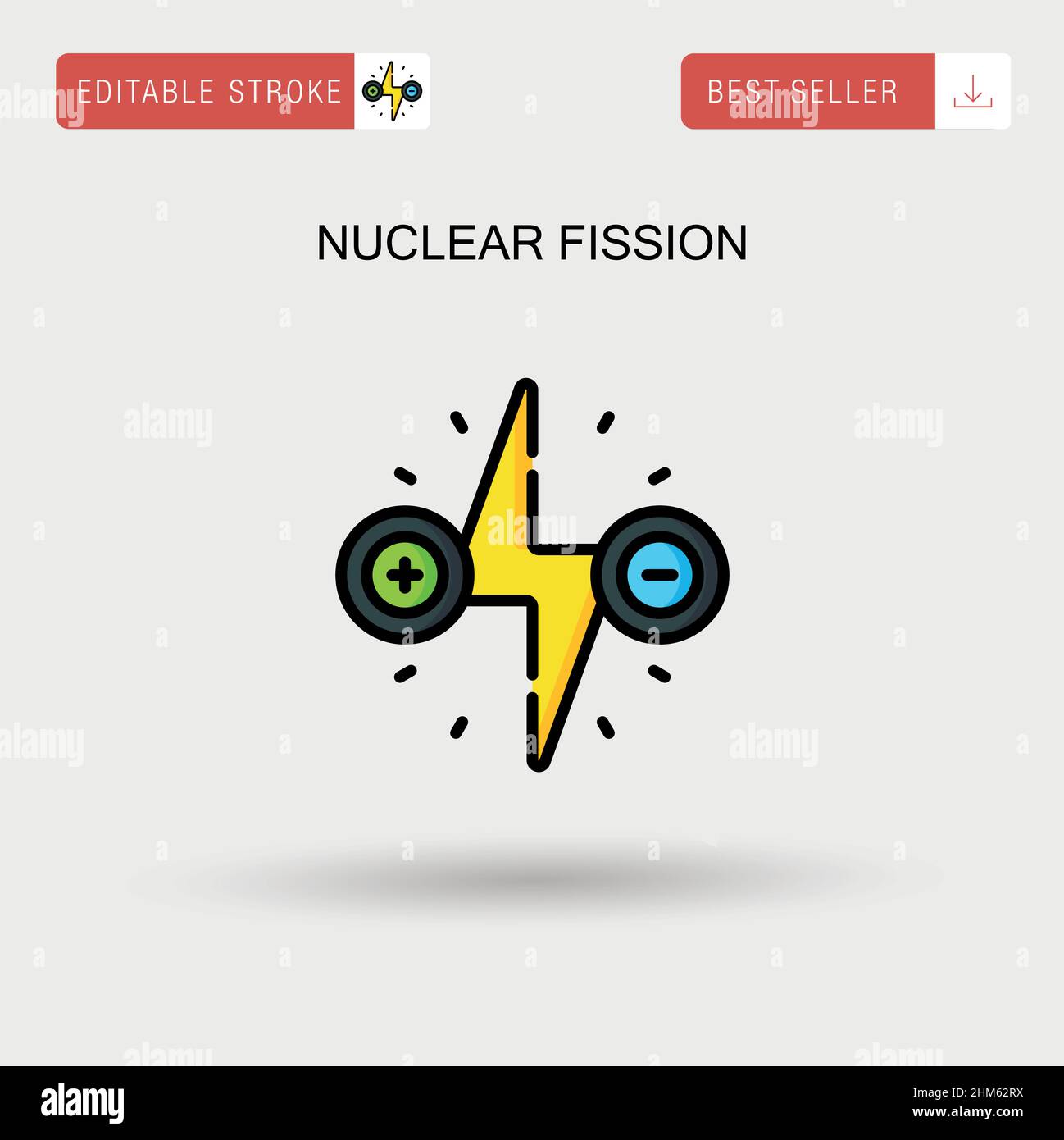 Nuclear fission Simple vector icon. Stock Vector