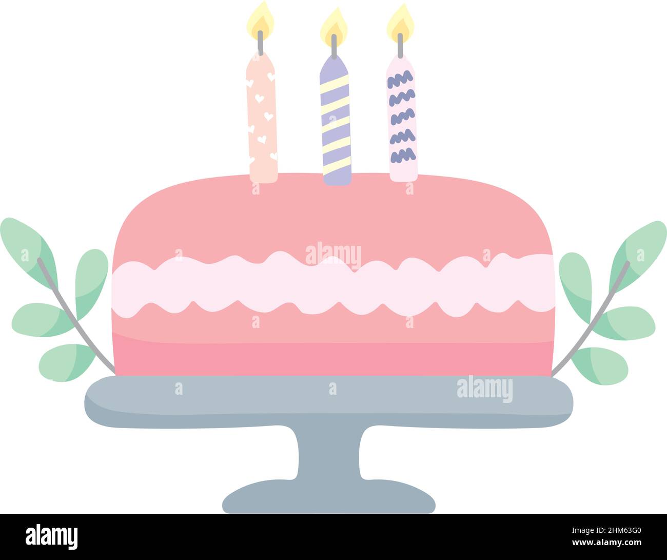 birthday sweet cake with candles Stock Vector Image & Art - Alamy