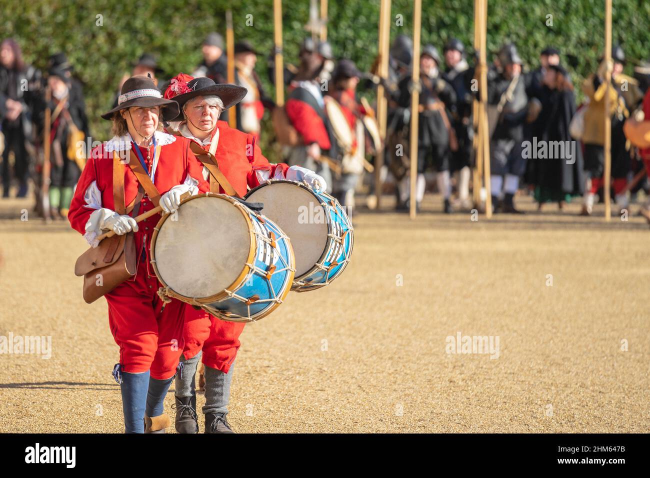 The Kings Army, part of the English Civil War Society. 50th Anniversary of the Kings Army parade. London, January 30, 2022 Stock Photo
