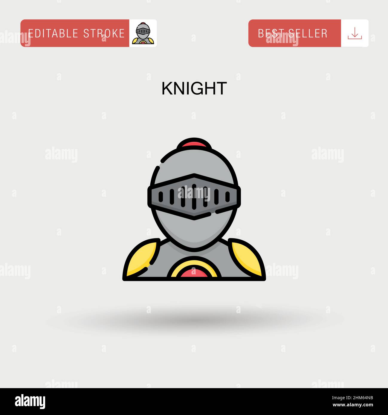 Knight Simple vector icon. Stock Vector