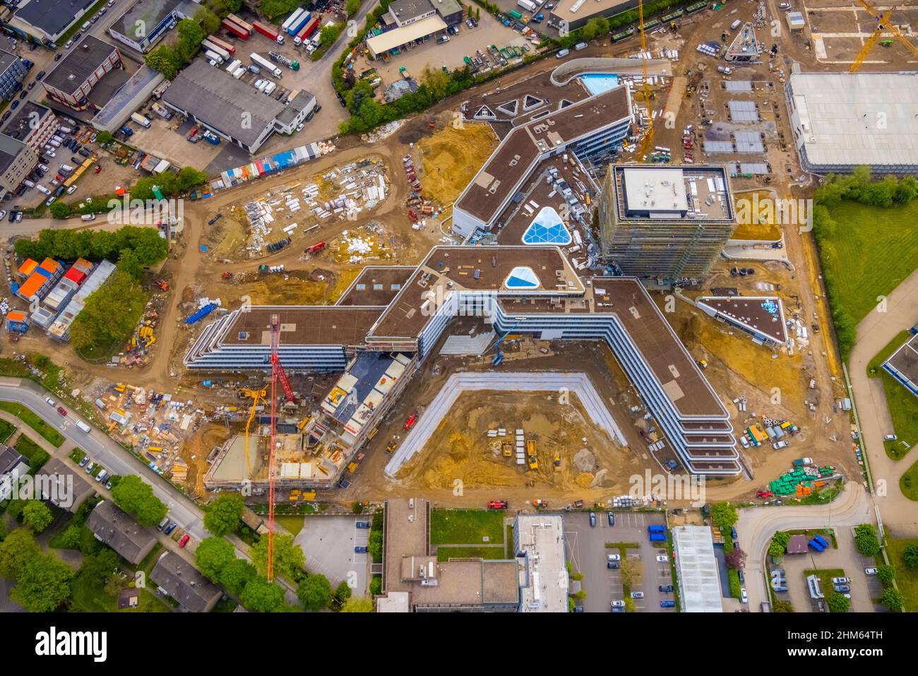 New construction and building site aldi nord campus hires stock