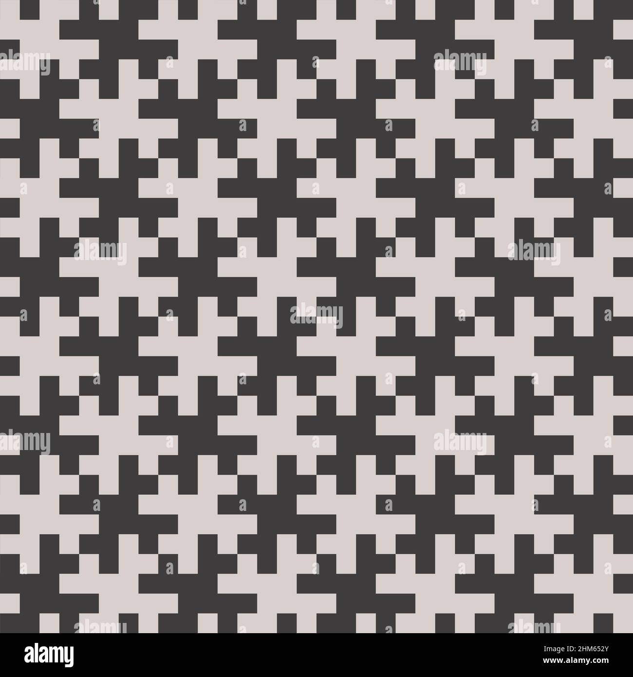 Black and White Pixel Seamless Pattern. Vector Tileable background. Stock Vector