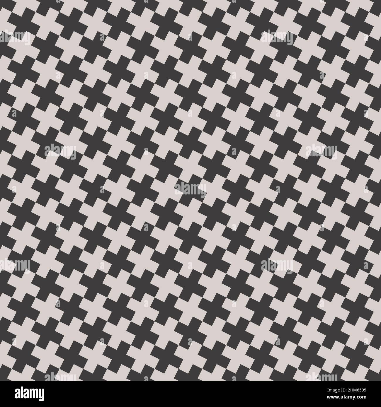 Black and White Seamless Crosses Pattern. Vector Tileable background. Stock Vector
