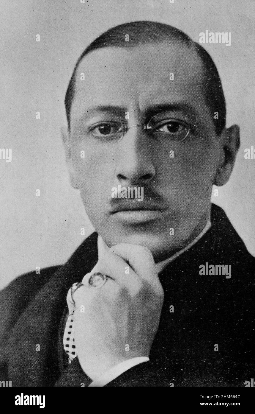 Musical genius, portrait of Igor Stravinsky 1937 Stock Photo