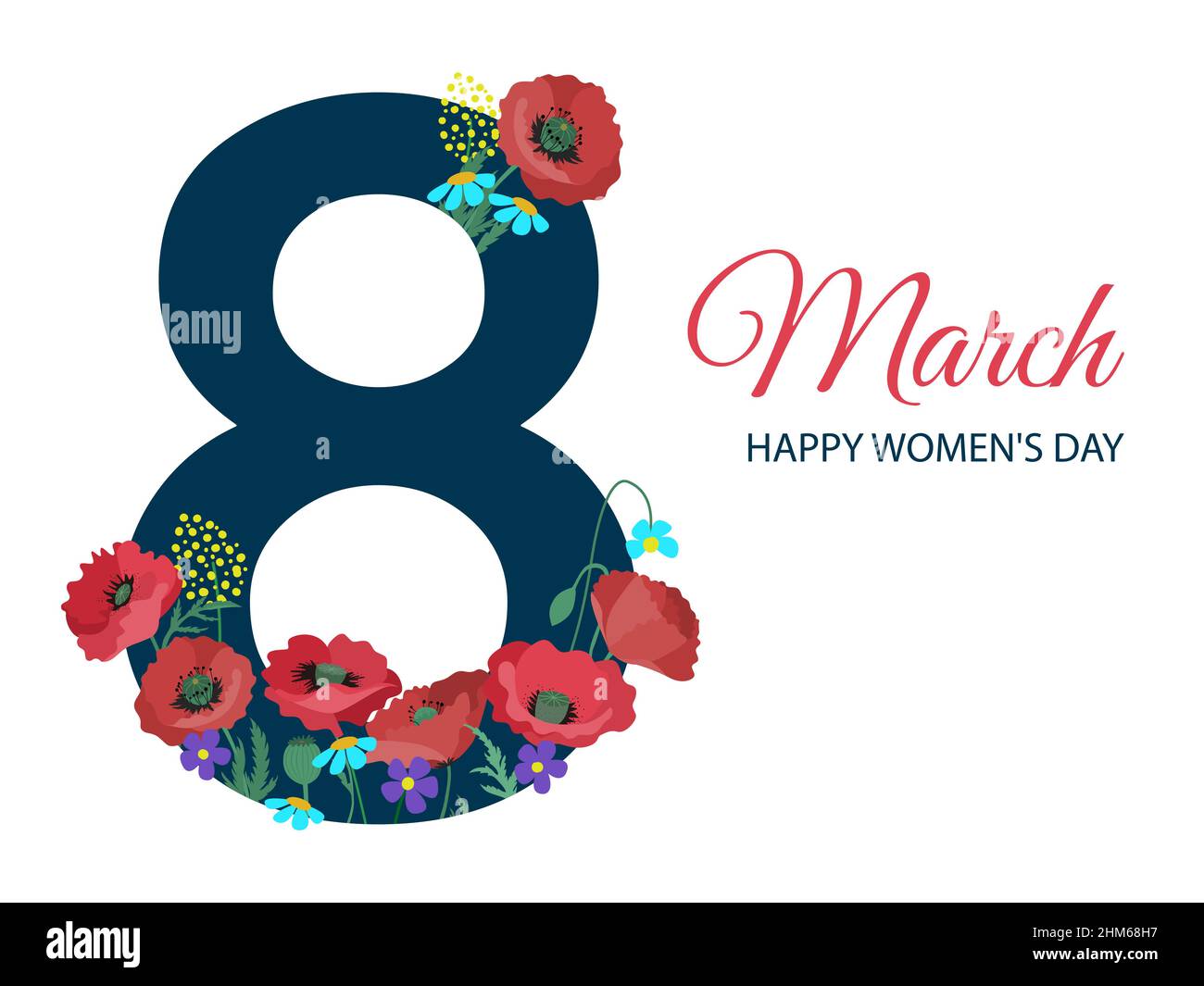 March 8 Women's Day greeting card. Design of a creative banner ...
