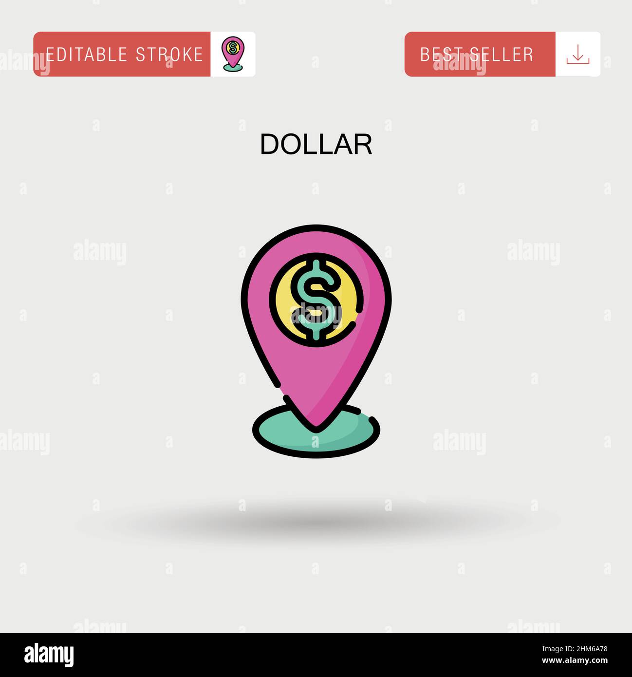 Dollar Simple vector icon. Stock Vector