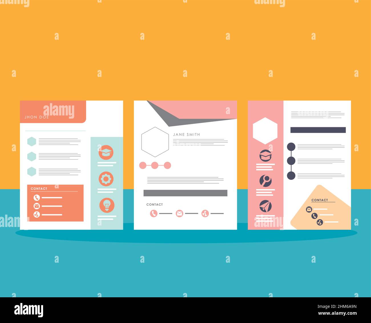 three curriculum vitae set templates Stock Vector Image & Art Alamy