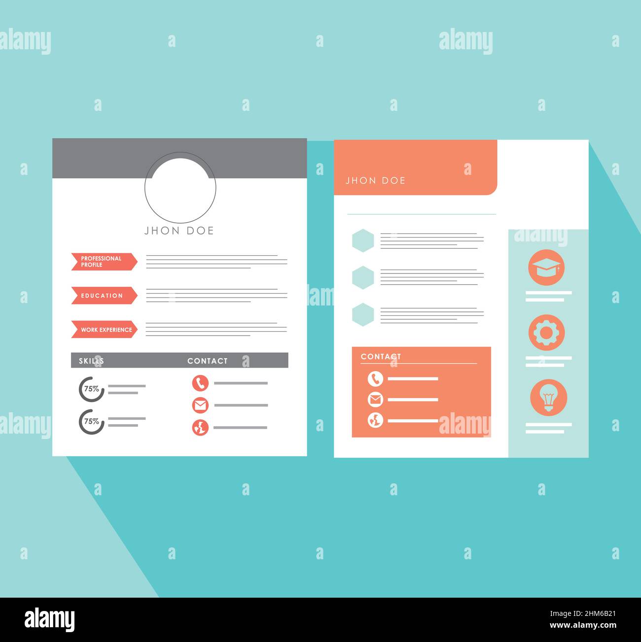 two curriculum vitae set templates Stock Vector Image & Art Alamy