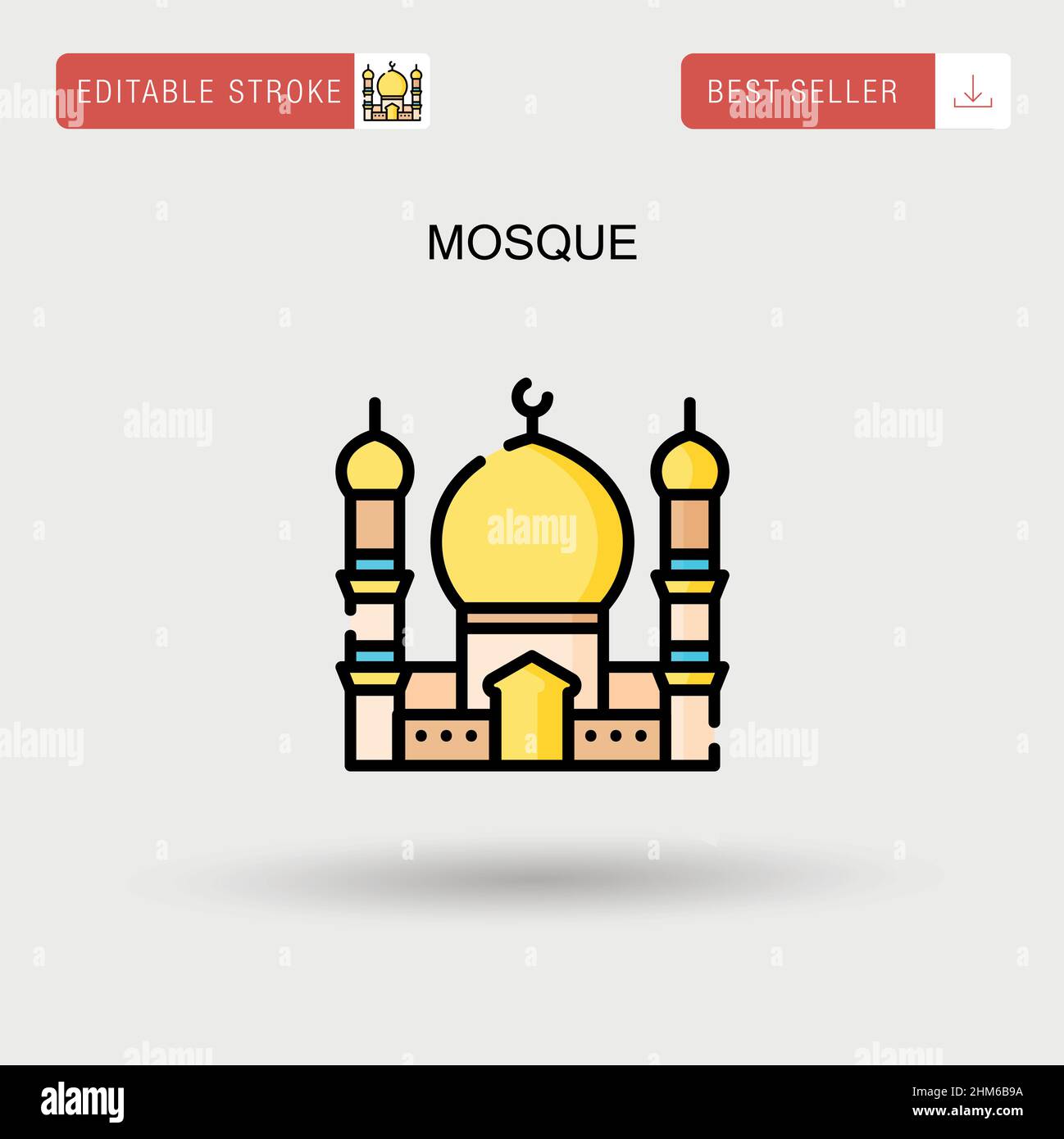 Mosque Simple vector icon. Stock Vector