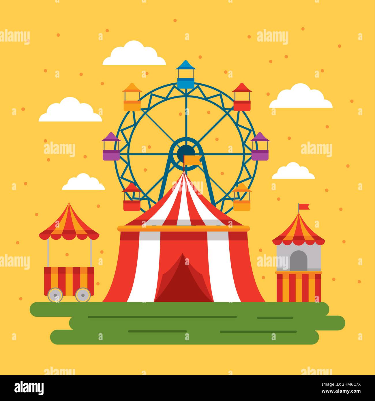 amusement park with circus scene Stock Vector Image & Art - Alamy