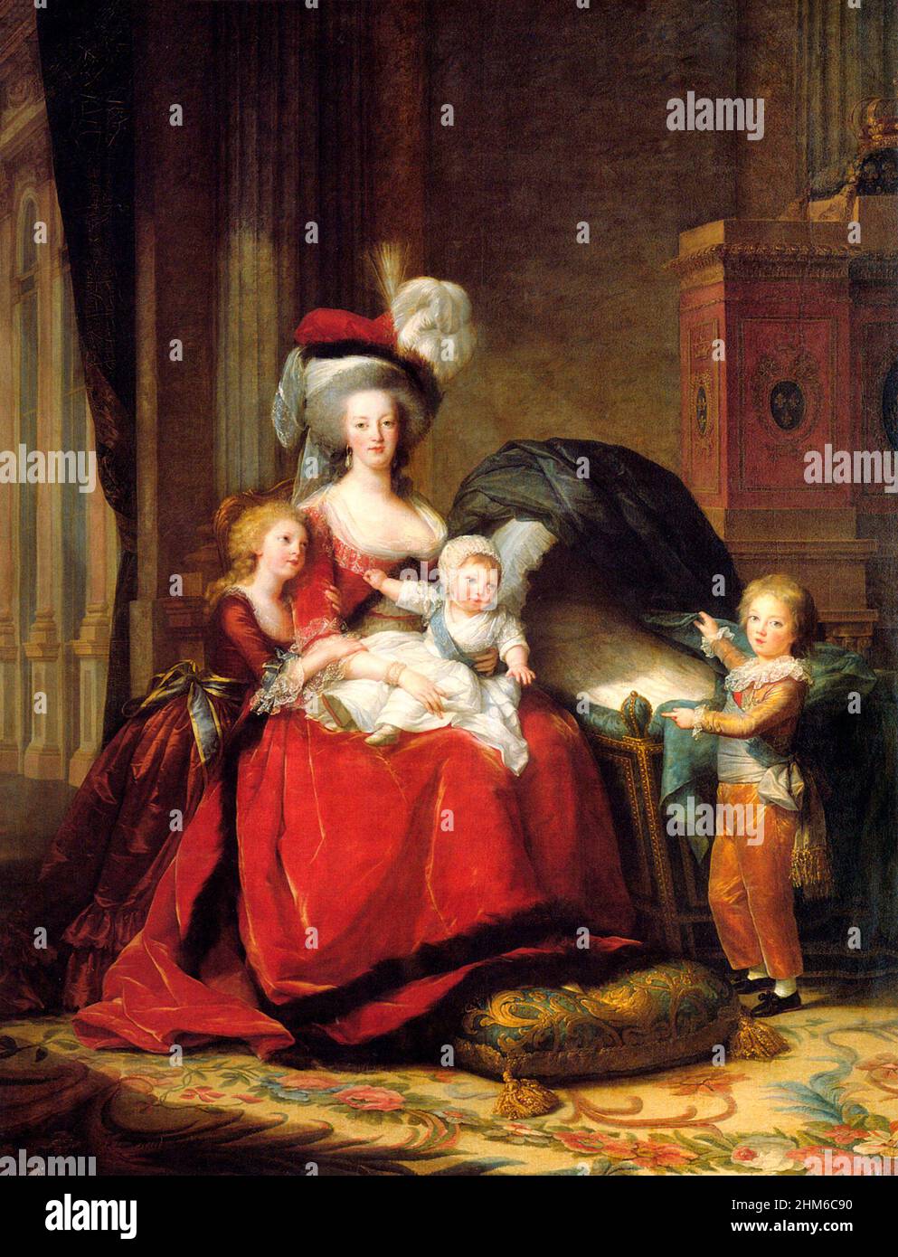 Marie Antoinette and her Children - Elisabeth Louise Vigee LeBrun, 1787 Stock Photo