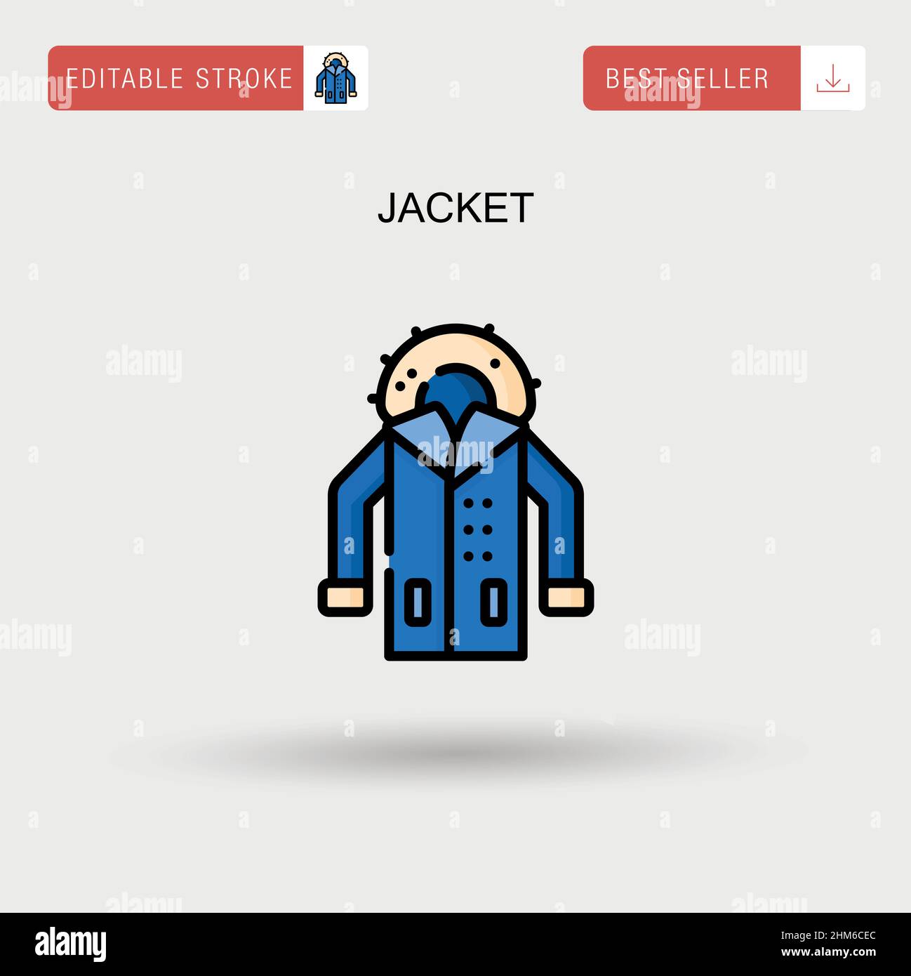 Jacket Simple vector icon. Stock Vector