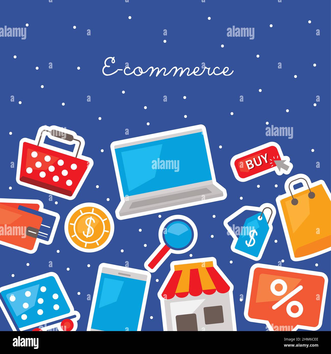 ecommerce business in laptop icons Stock Vector Image & Art - Alamy