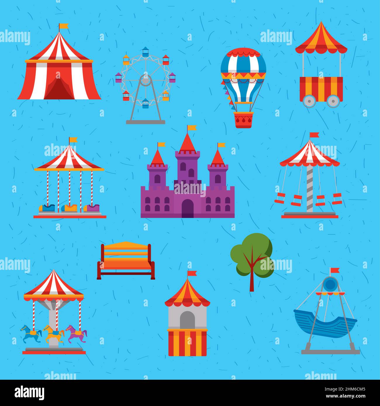 twelve amusement park set icons Stock Vector Image & Art - Alamy