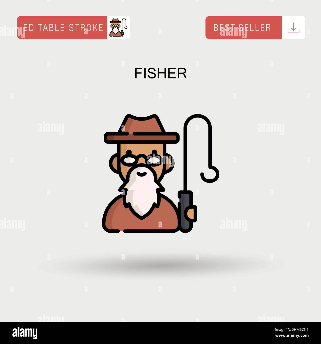Fisher Simple vector icon. Stock Vector