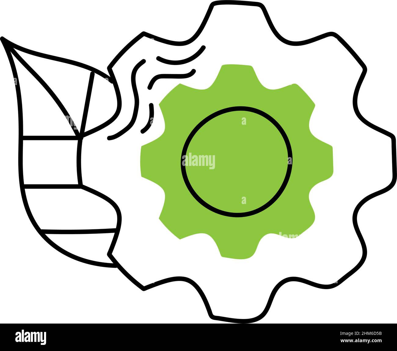 gear with eco leaf icon Stock Vector Image & Art - Alamy
