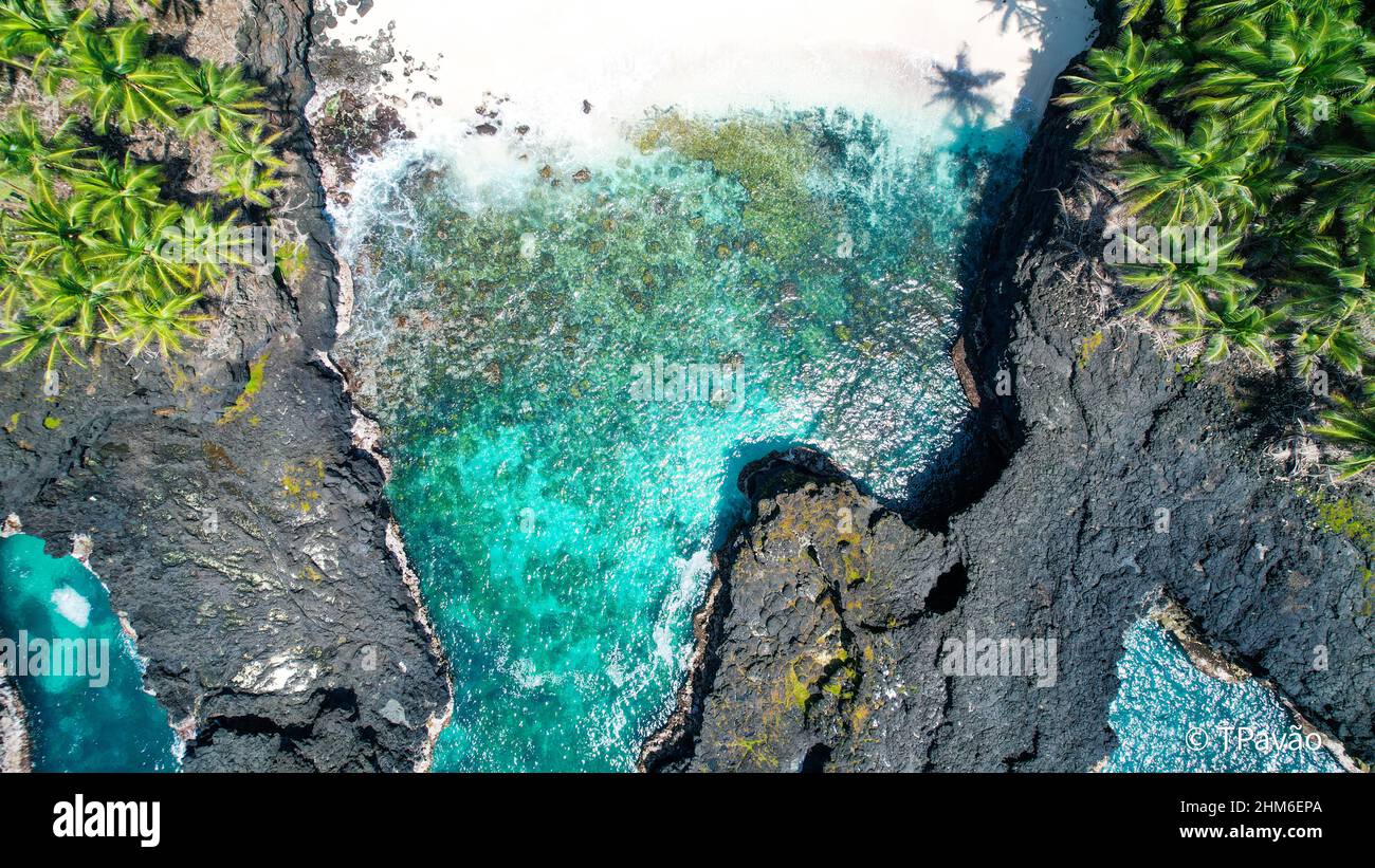 Beautiful shot of the Sao Tome e Principe in Prince Island,Africa Stock