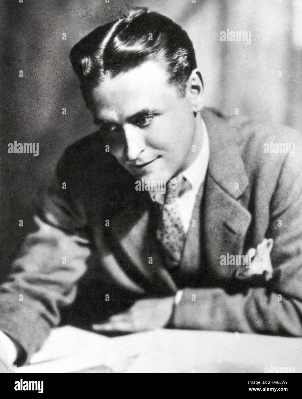The american writer F Scott Fitzgerald, author of The Great Gatsby, in 1929 aged 33. Stock Photo