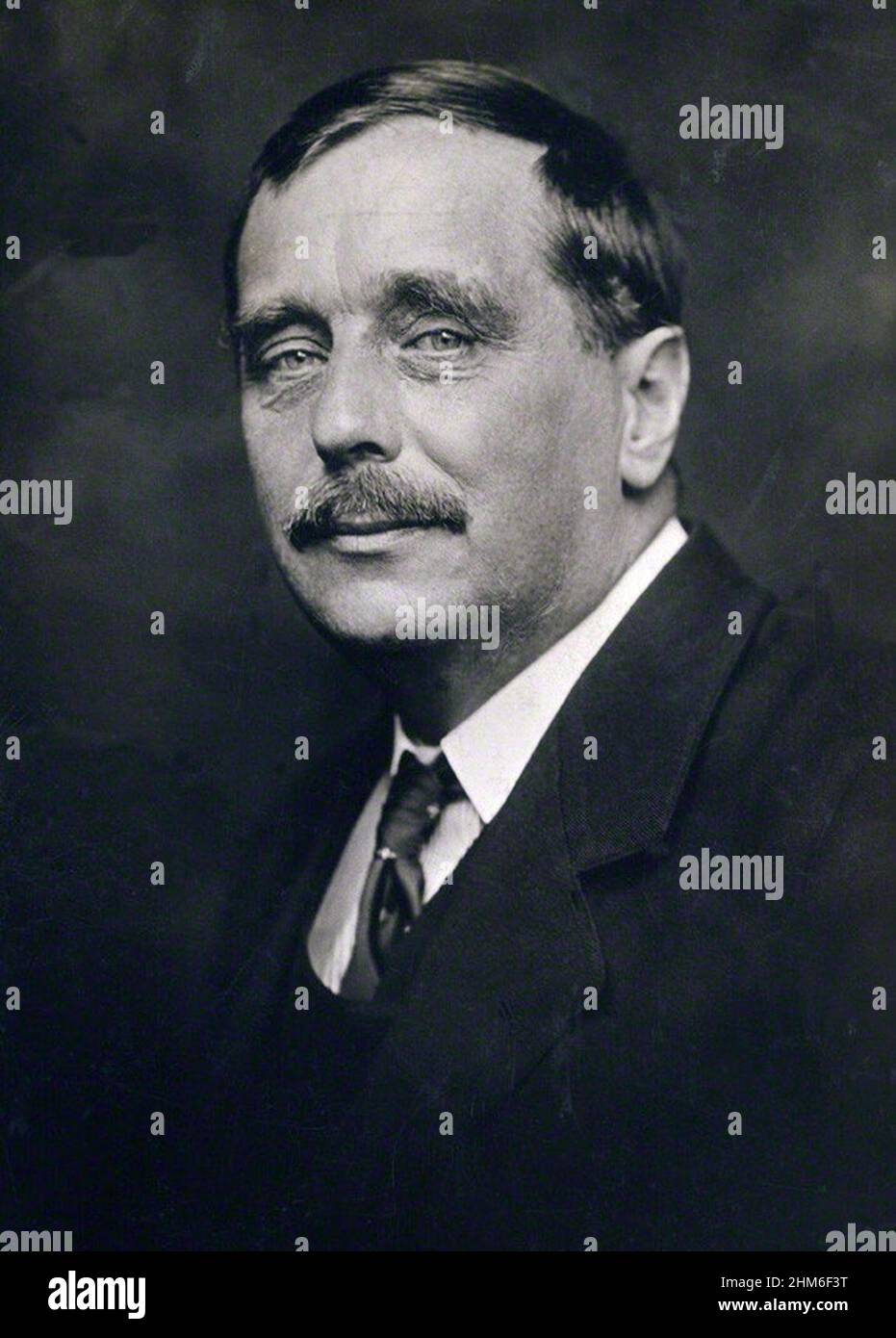 A portrait of the English writer HG Wells, author of The Time Machine, from 1920 when he was 54 yrs old. Stock Photo