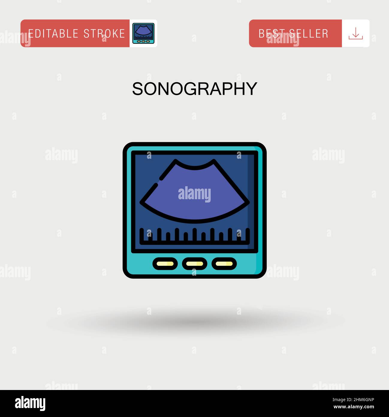 Sonography Simple vector icon. Stock Vector