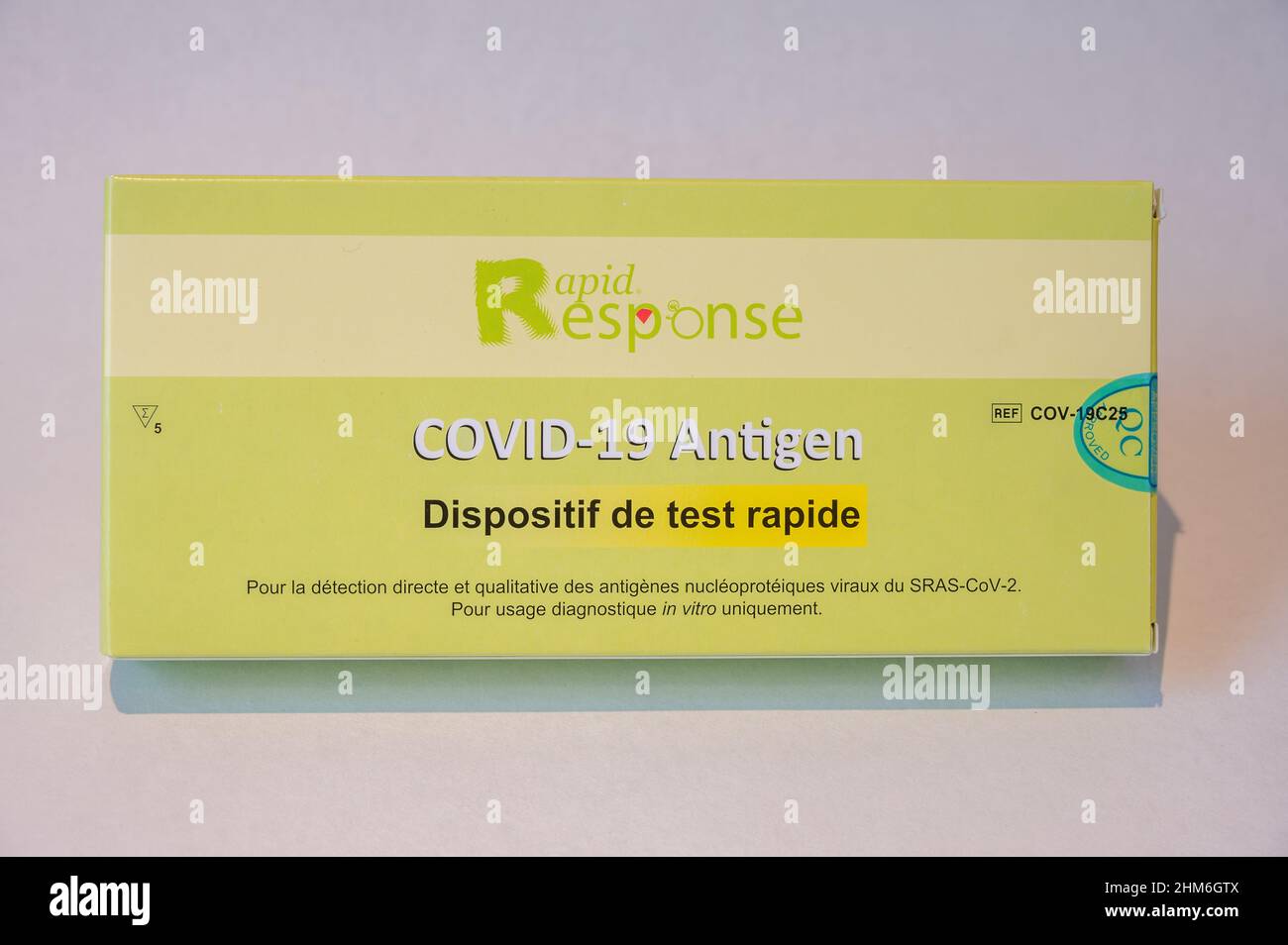 Calgary, Alberta February 4 Covid19 rapid antigen test kit boxes