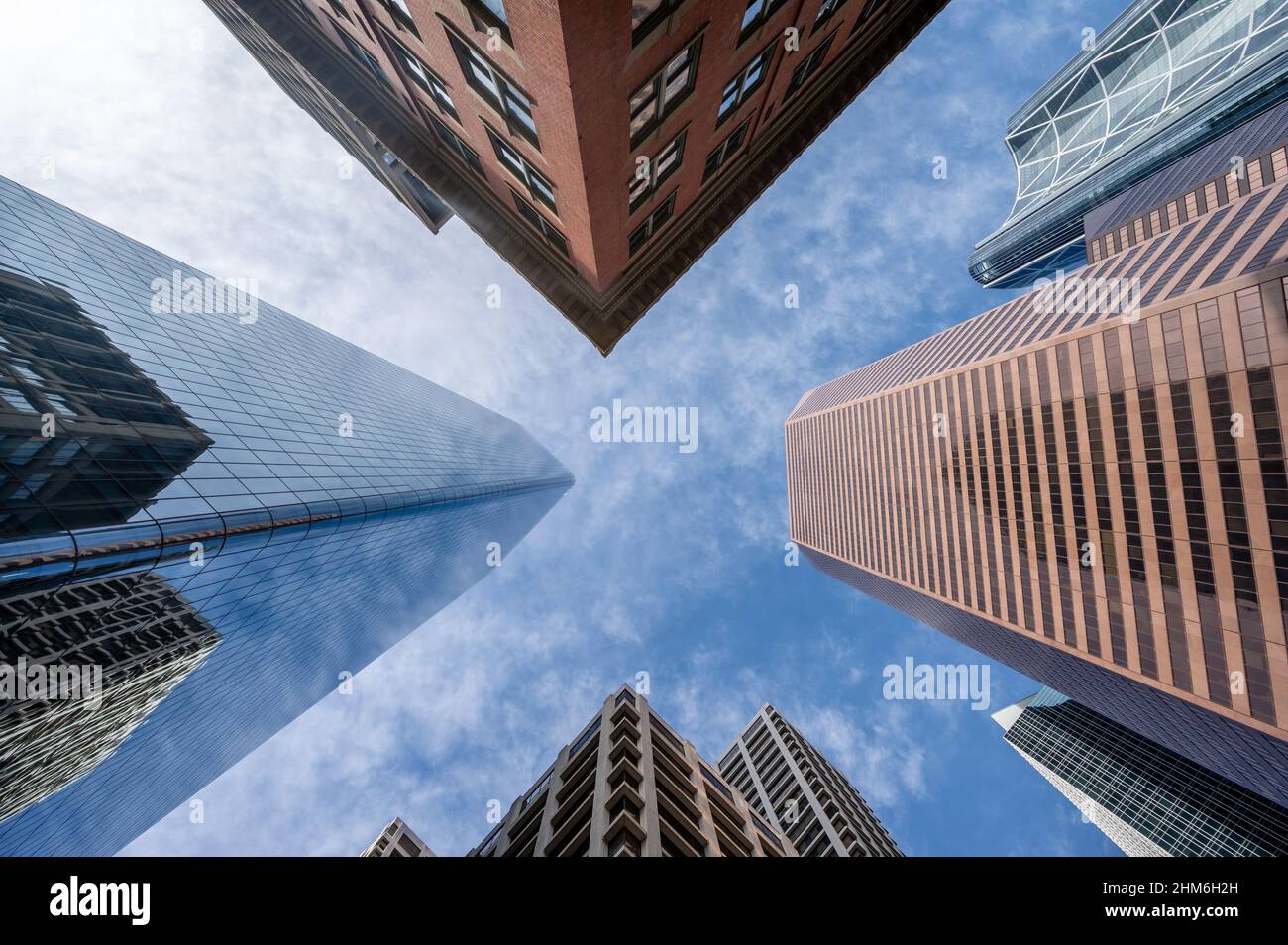 Looking up at skyscrapers in the city of Calgary Stock Photo - Alamy