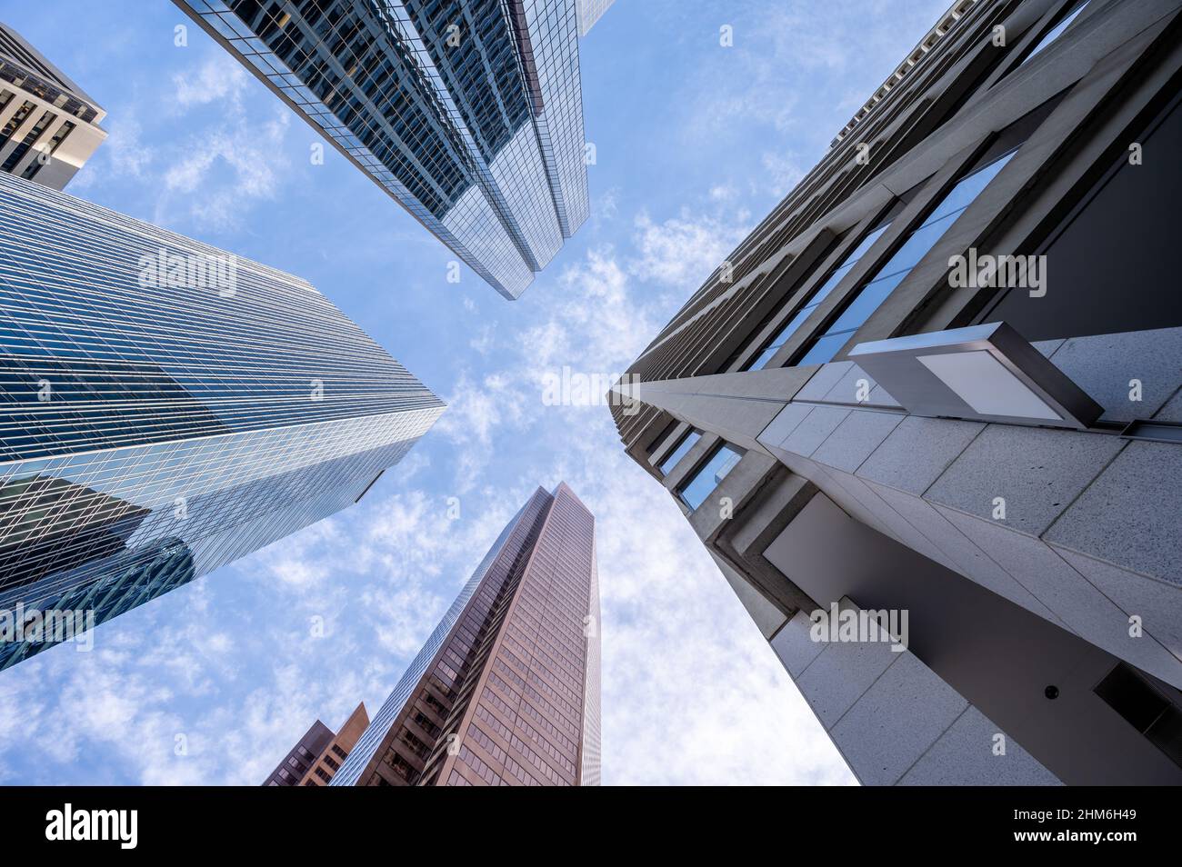 Looking up at skyscrapers in the city of Calgary Stock Photo - Alamy