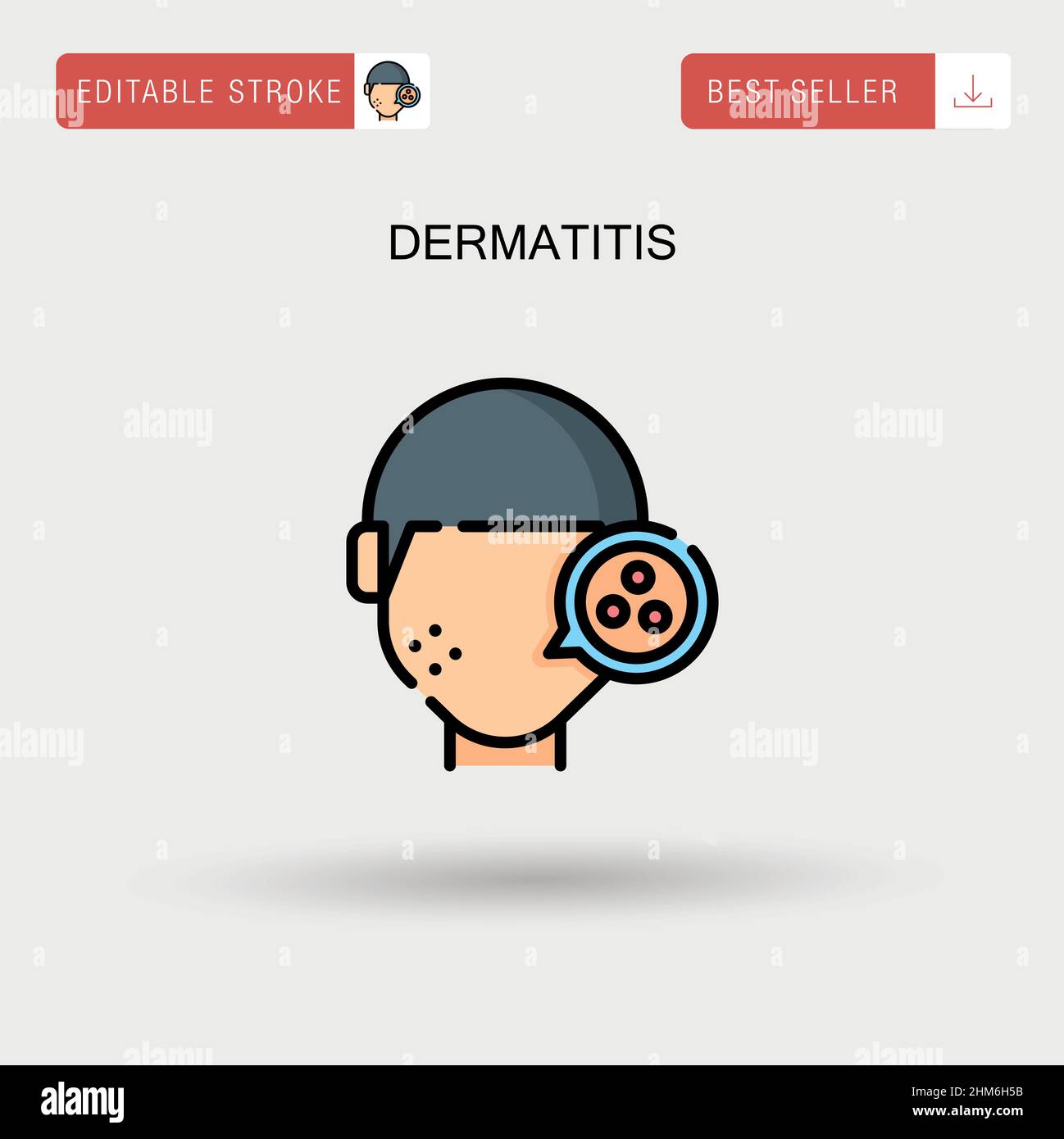 Dermatitis Simple vector icon. Stock Vector