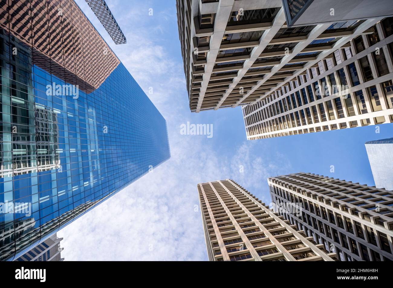 Looking up at skyscrapers in the city of Calgary Stock Photo - Alamy