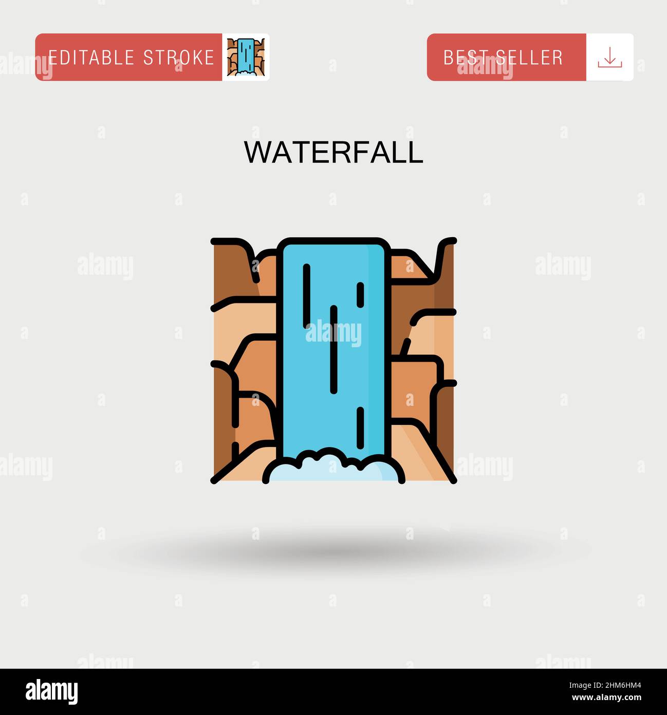 Waterfall Simple vector icon. Stock Vector