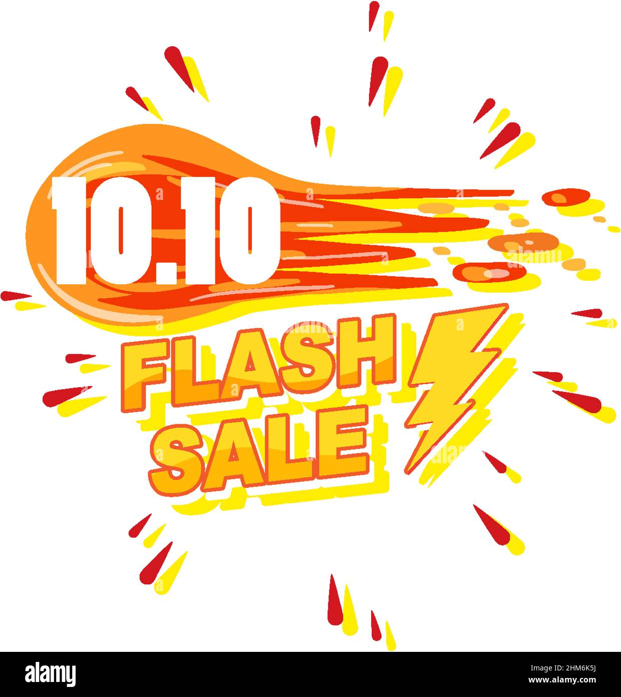 10.10 Flash Sale promotion fire banner illustration Stock Vector Image